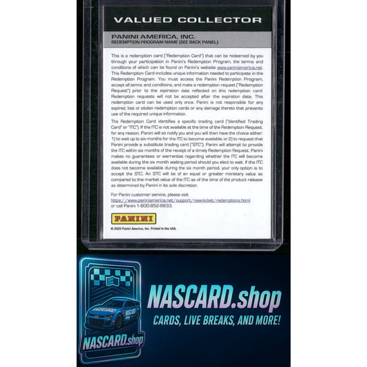 2025 Panini Select #TAS-HBT Harrison Burton Trackside Action Signatures