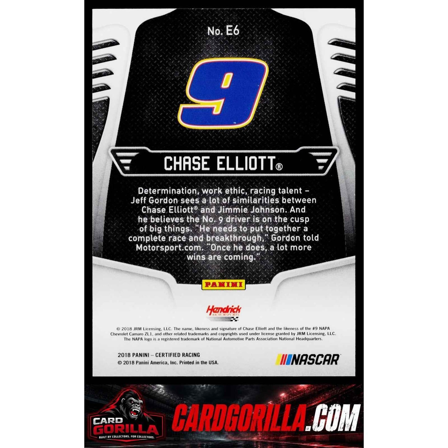 2018 Panini Certified #E6 Chase Elliott Epix Gold #/49