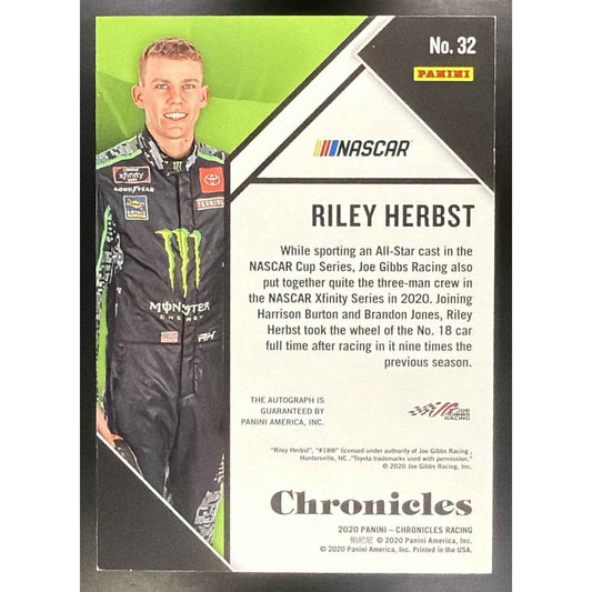 2020 Panini Chronicles Riley Herbst #32 Auto Purple 22/25 RC