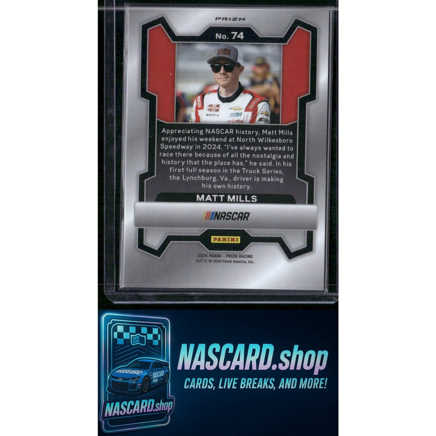 2024 Panini Prizm #74 Matt Mills White Sparkle - NASCARD.shop