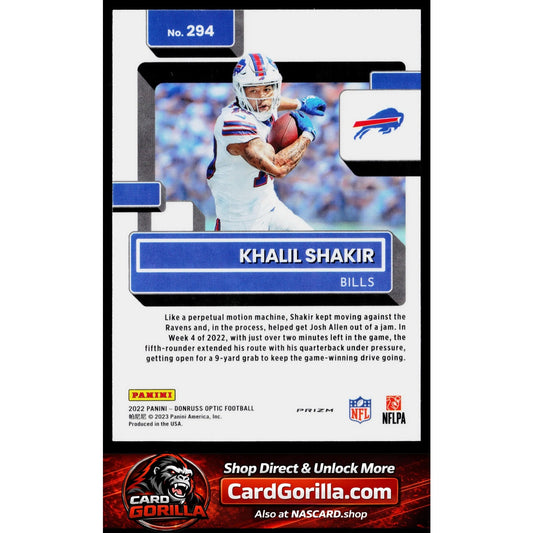 2022 Donruss Optic #294 Khalil Shakir Holo