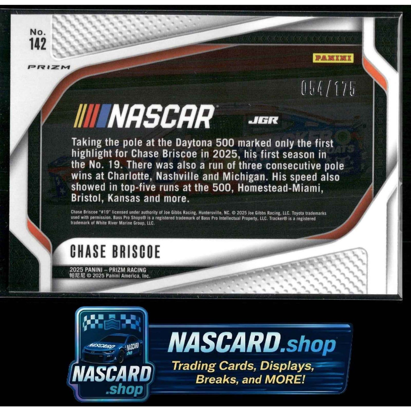 2025 Panini Prizm #142 Chase Briscoe Red Power #/175