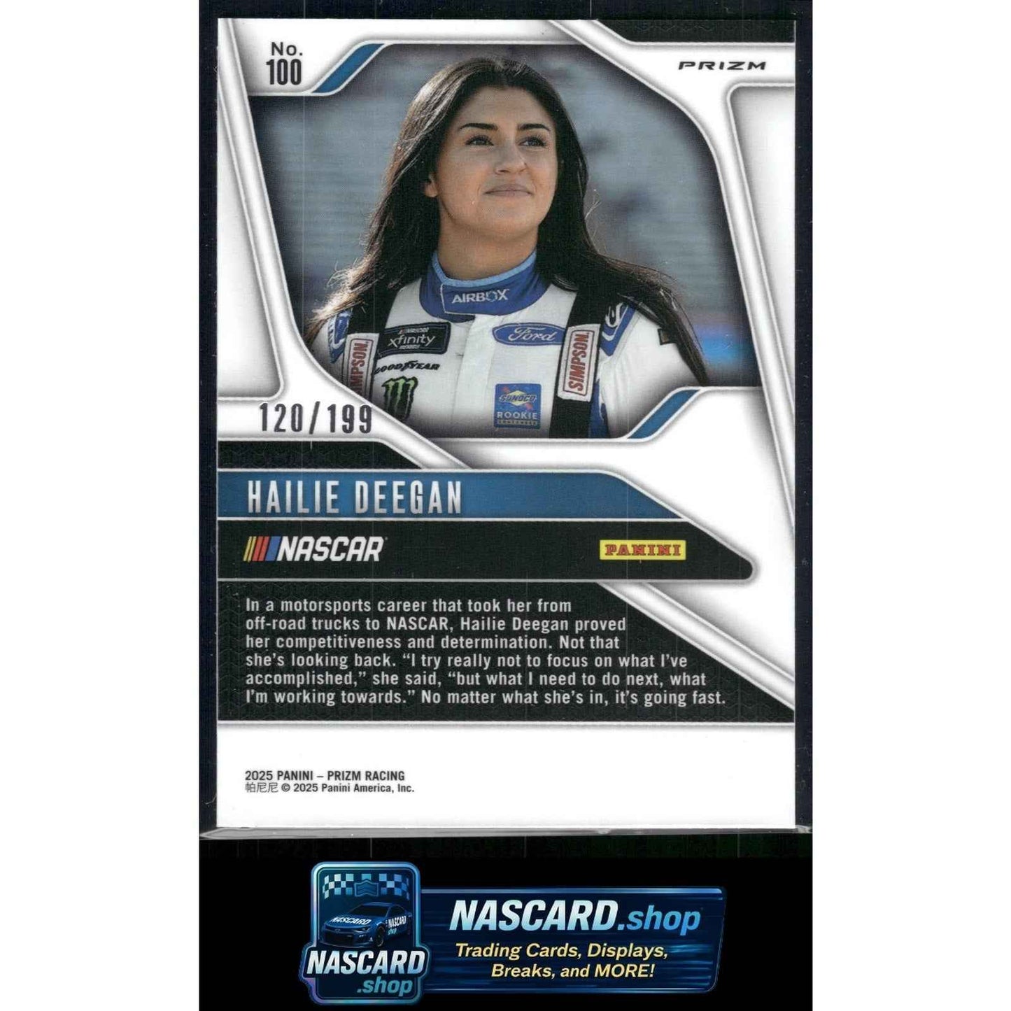 2025 Panini Prizm #100 Hailie Deegan Blue #/199