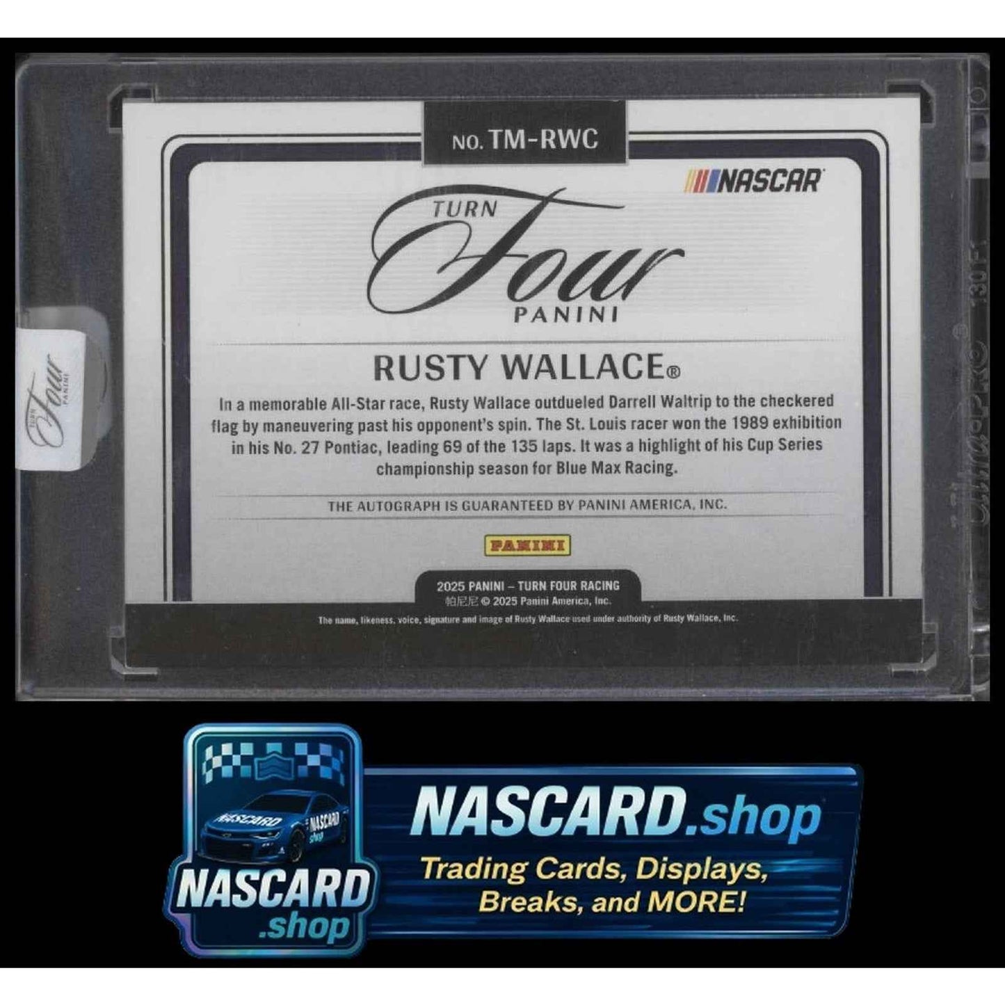 2025 Panini Turn Four #TM-RWC Rusty Wallace Timeless Moments Purple #/25