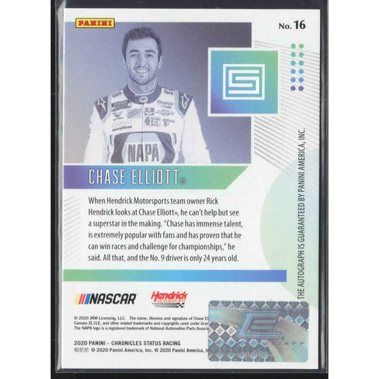 2020 Panini Chronicles #16 Chase Elliott Status Autographs Black #1/1