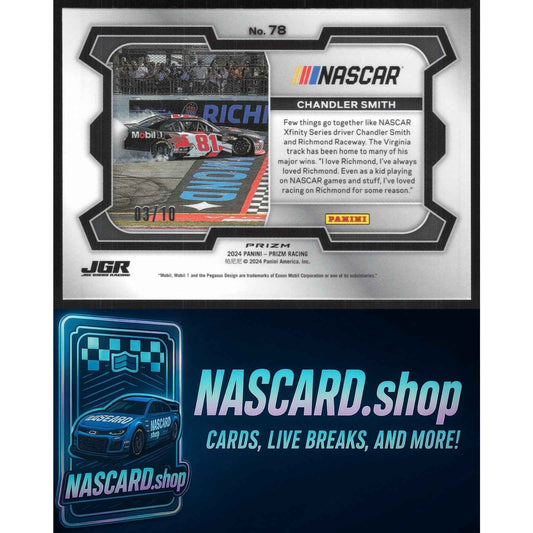 2024 Panini Prizm #78 Chandler Smith Blue Shimmer #/10