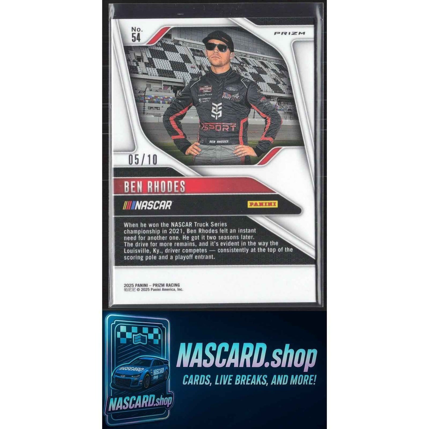 2025 Panini Prizm #54 Ben Rhodes Blue Shimmer #/10