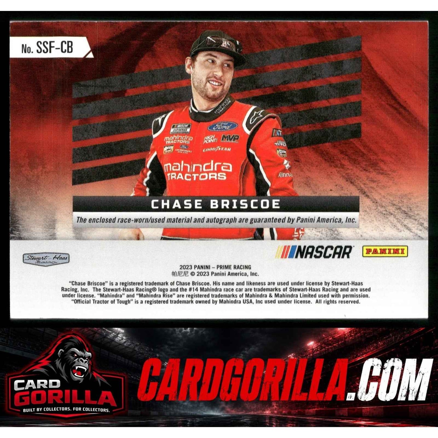 2023 Prime Chase Briscoe Dual Souvenir Signatures Firesuit-Sheet Metal #/25