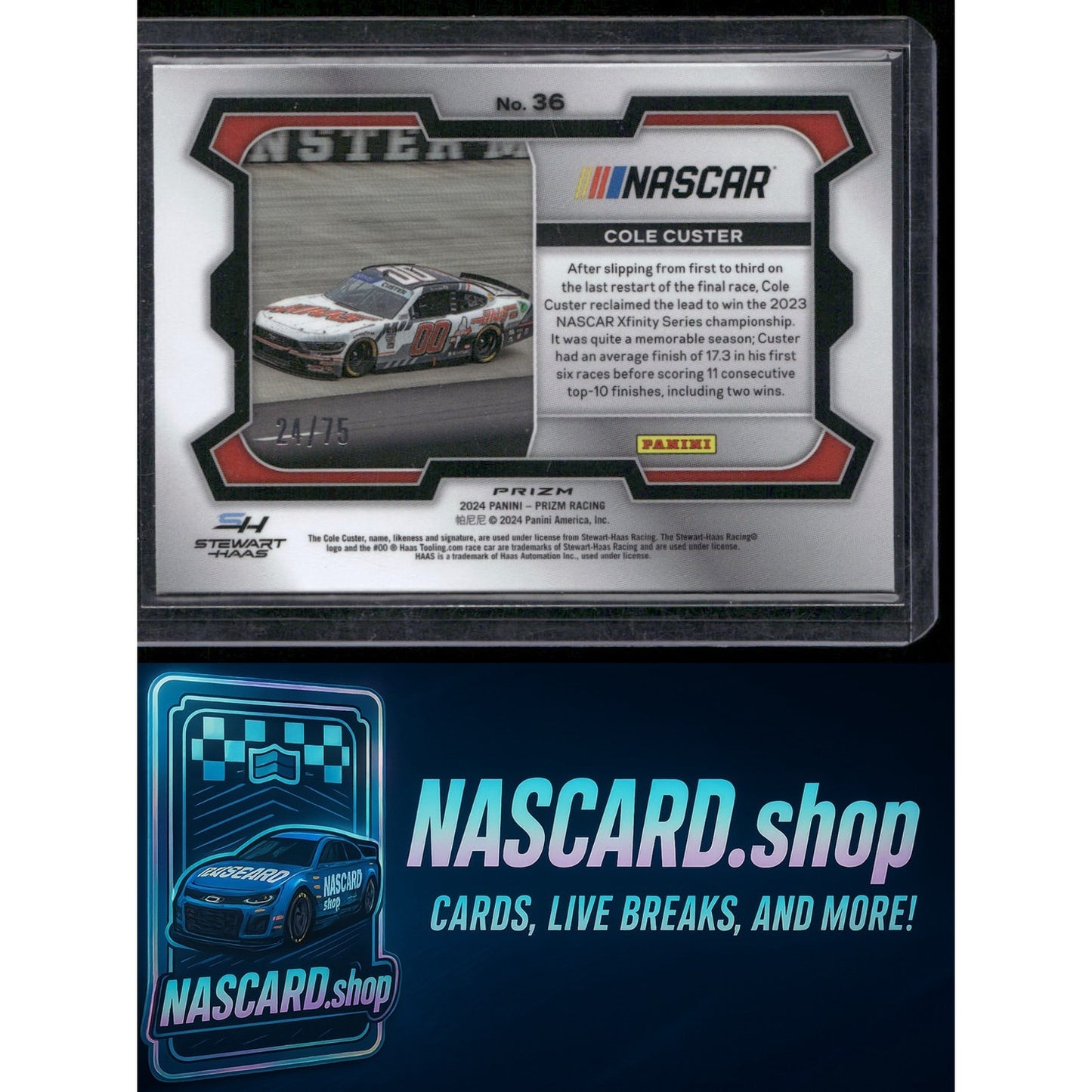 2024 Panini Prizm #36 Cole Custer Checkered Flag #/75