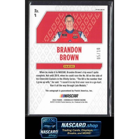 2022 Panini Chronicles #4 Brandon Brown Phoenix Gold #/10