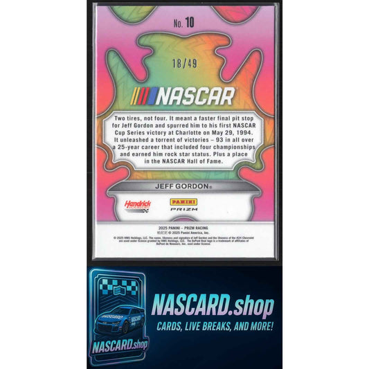 2025 Panini Prizm #10 Jeff Gordon Groovy Blue #/49