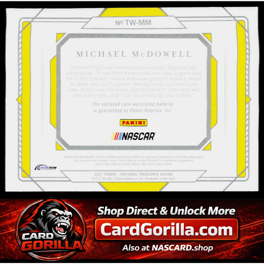 2021 Panini National Treasures #TW-MM Michael McDowell Three Wide #/50