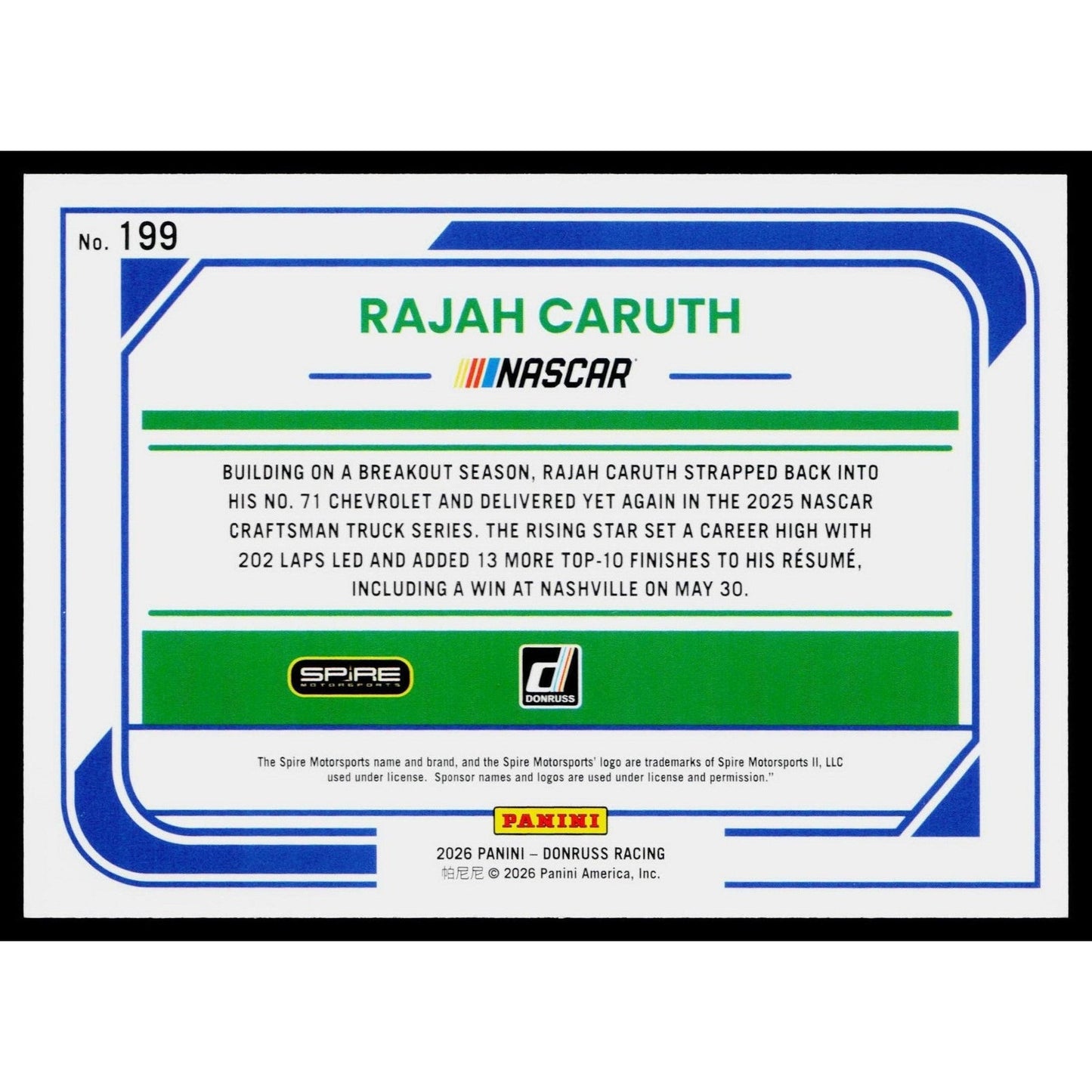 2026 Donruss #199 Rajah Caruth Mojo #/25