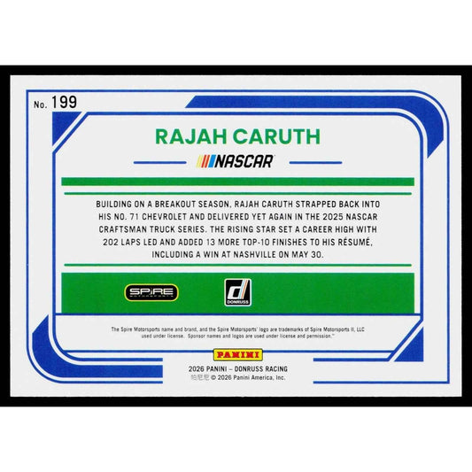 2026 Donruss #199 Rajah Caruth Mojo #/25