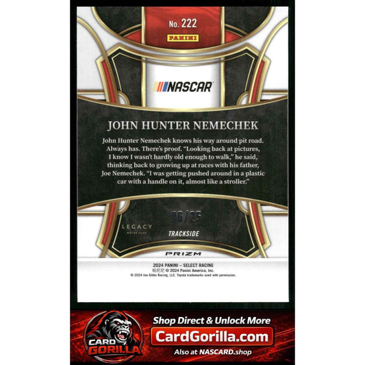 2024 Panini Select #222 John Hunter Nemechek Tie-Dye Prizms #/25