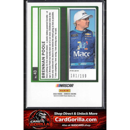 2025 Donruss #43 Brennan Poole Optic Red Velocity #/199