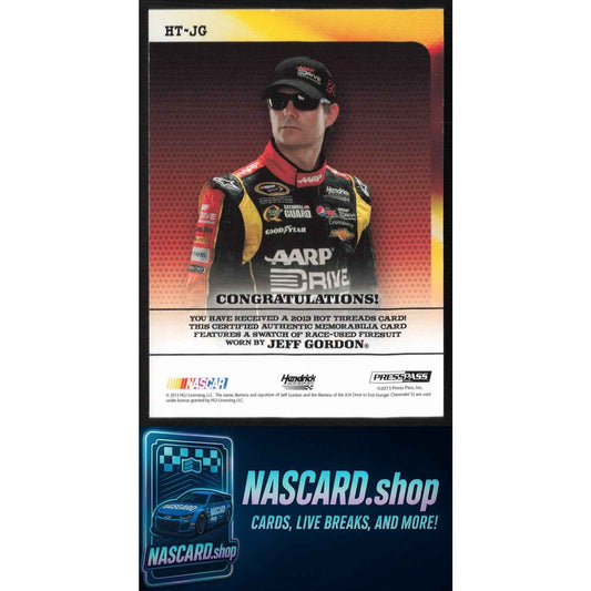 2009 Press Pass Premium #HT-JG Jeff Gordon Hot Threads #/99