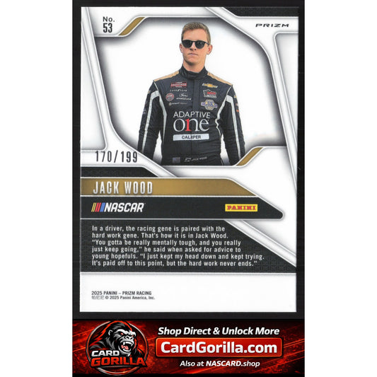 2025 Panini Prizm #53 Jack Wood Red Pulsar #/199