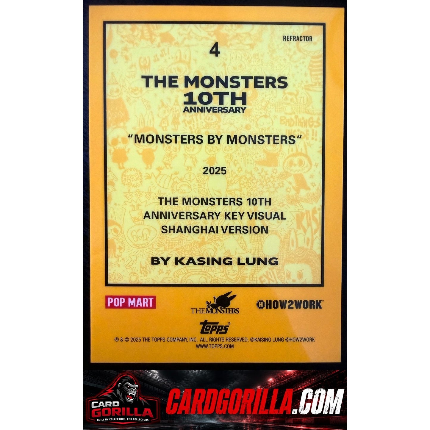 2025 Topps Chrome Labubu 10th Anniversary #4 Monsters by Monsters Refractor