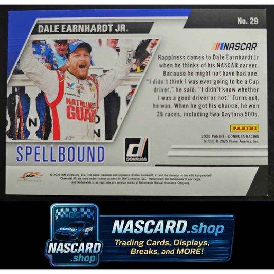 2025 Donruss #29 Dale Earnhardt Jr Spellbound Platinum Diamond #1/1