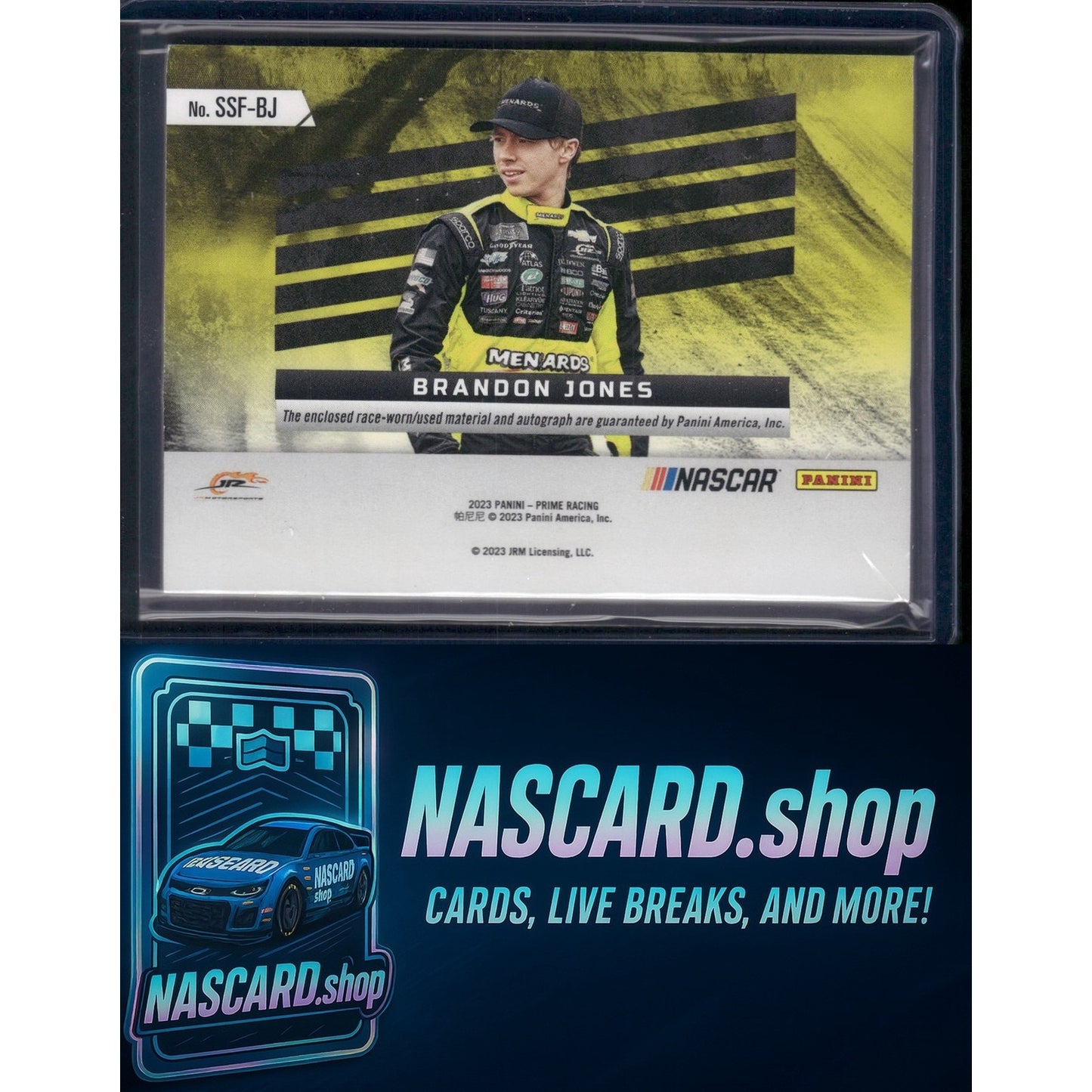 2023 Prime Souvenir Signatures Tires #SSF-BJ Brandon Jones #/25 - NASCARD.shop