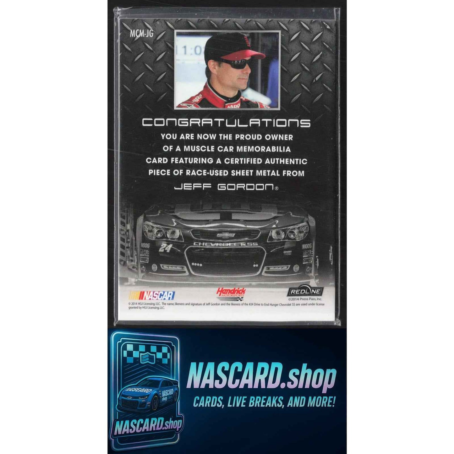2013 Press Pass Redline #MCM-JG Jeff Gordon Muscle Car Memorabilia - Silver #/25