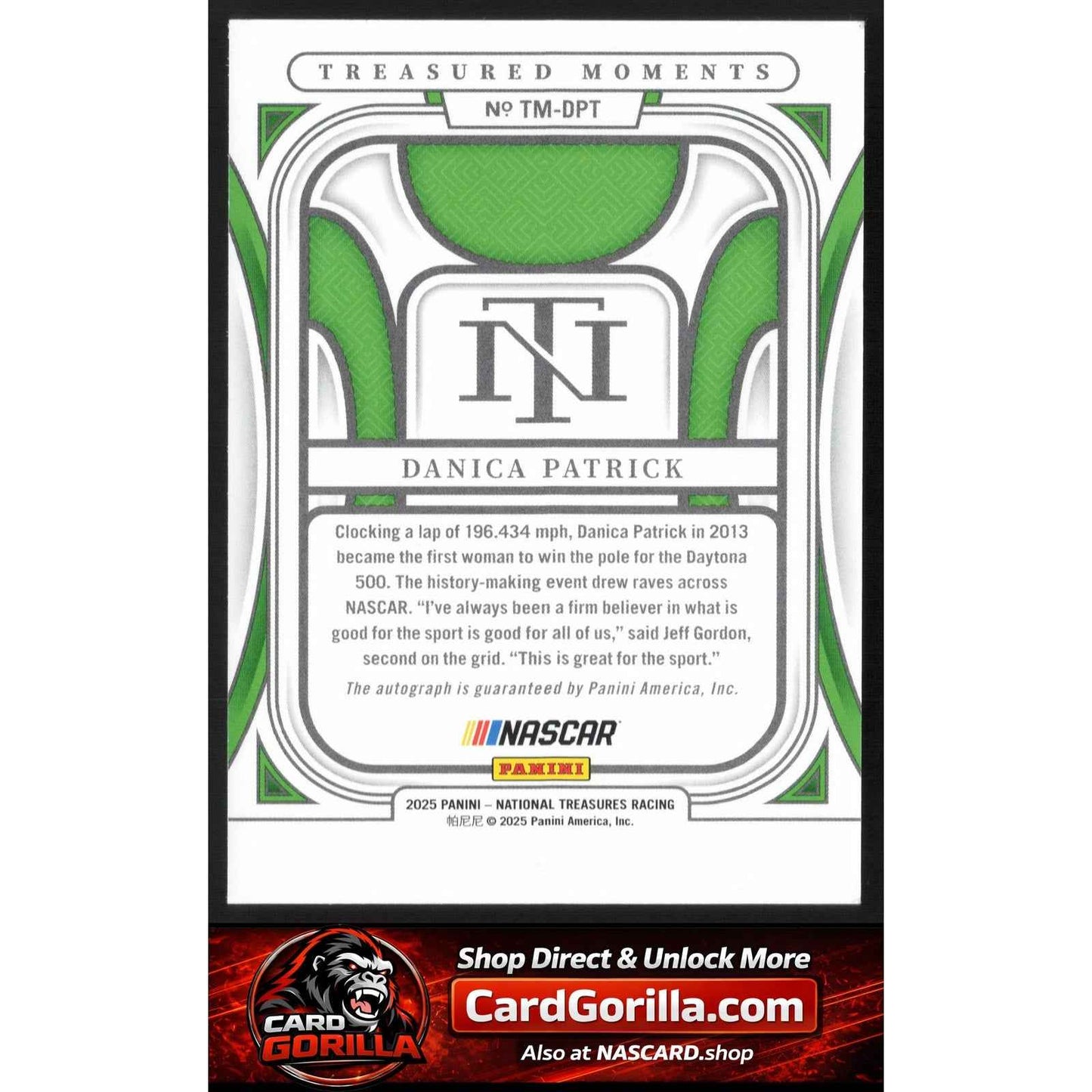 2025 National Treasures Danica Patrick Treasured Moments Holo Silver #07/25