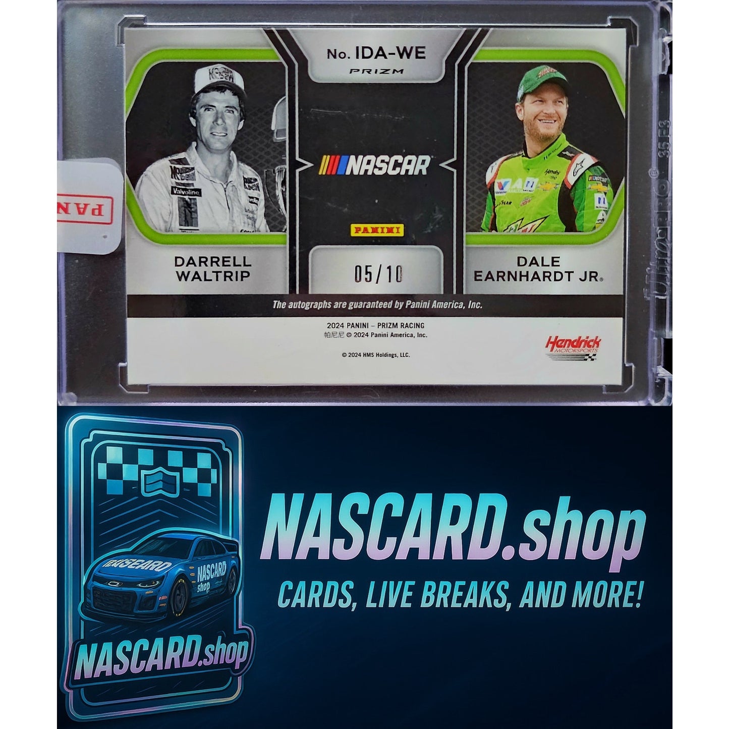 2024 Prizm Darrell Waltrip Dale Earnhardt Jr. Iconic Dual Autographs 05/10