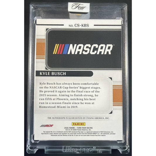 2026 Panini Turn Four Racing Kyle Busch Center Stage Signatures Purple /25