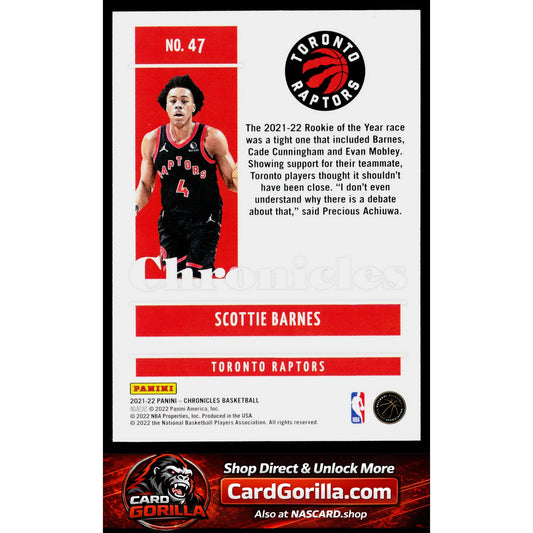 2021-22 Panini Chronicles #47 Scottie Barnes
