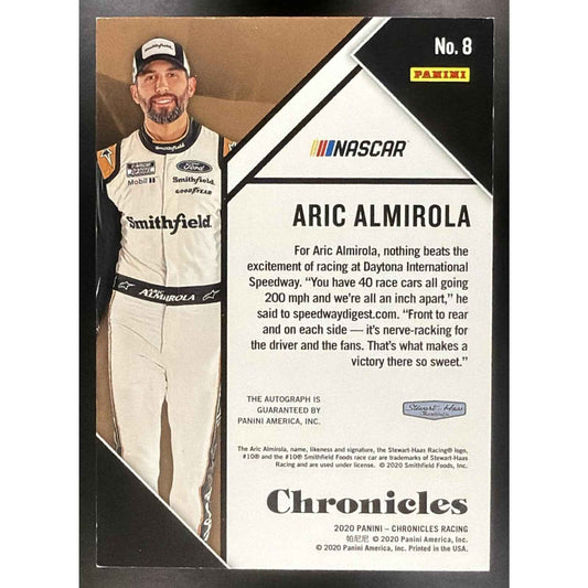 2020 Panini Chronicles Aric Almirola #8 Auto 26/30