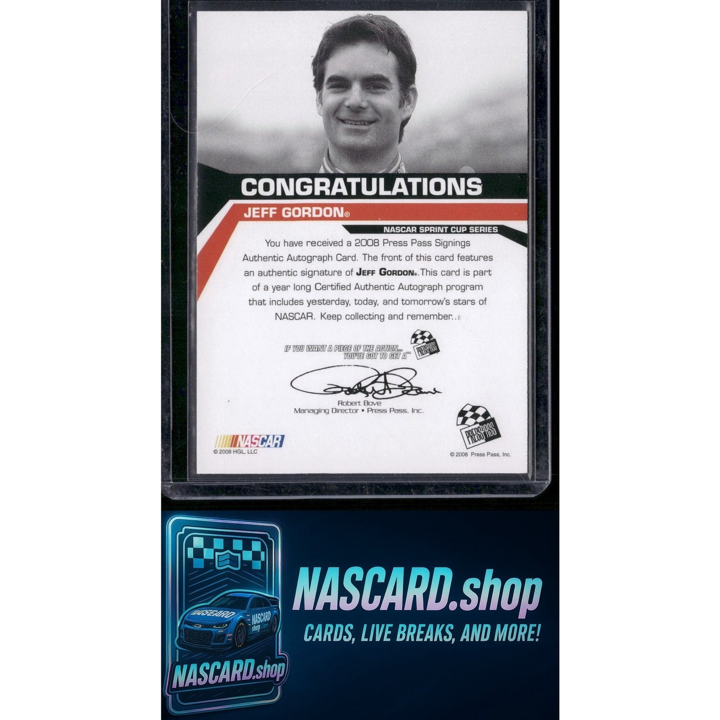 2008 Press Pass Jeff Gordon Signings Blue #/25 - Card Gorilla