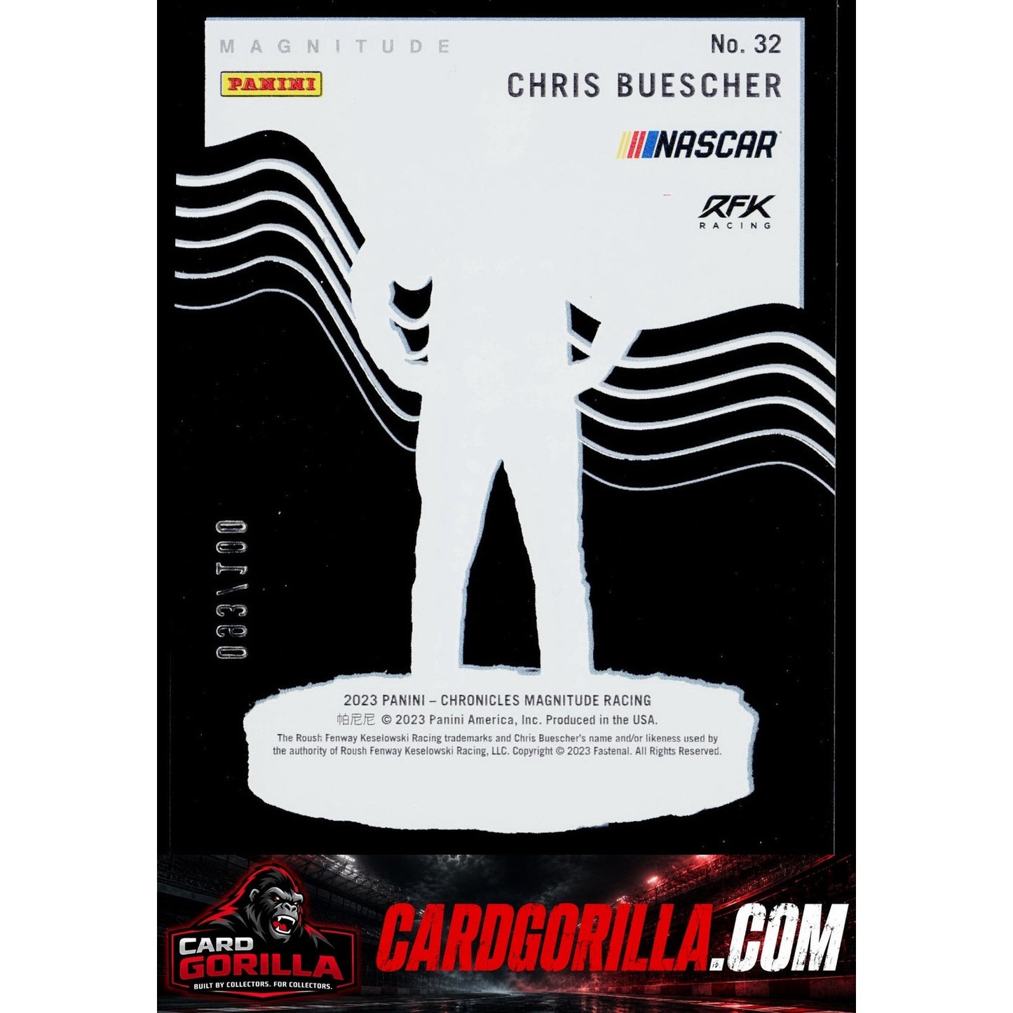 2023 Panini Chronicles #32 Chris Buescher Magnitude Red #/100