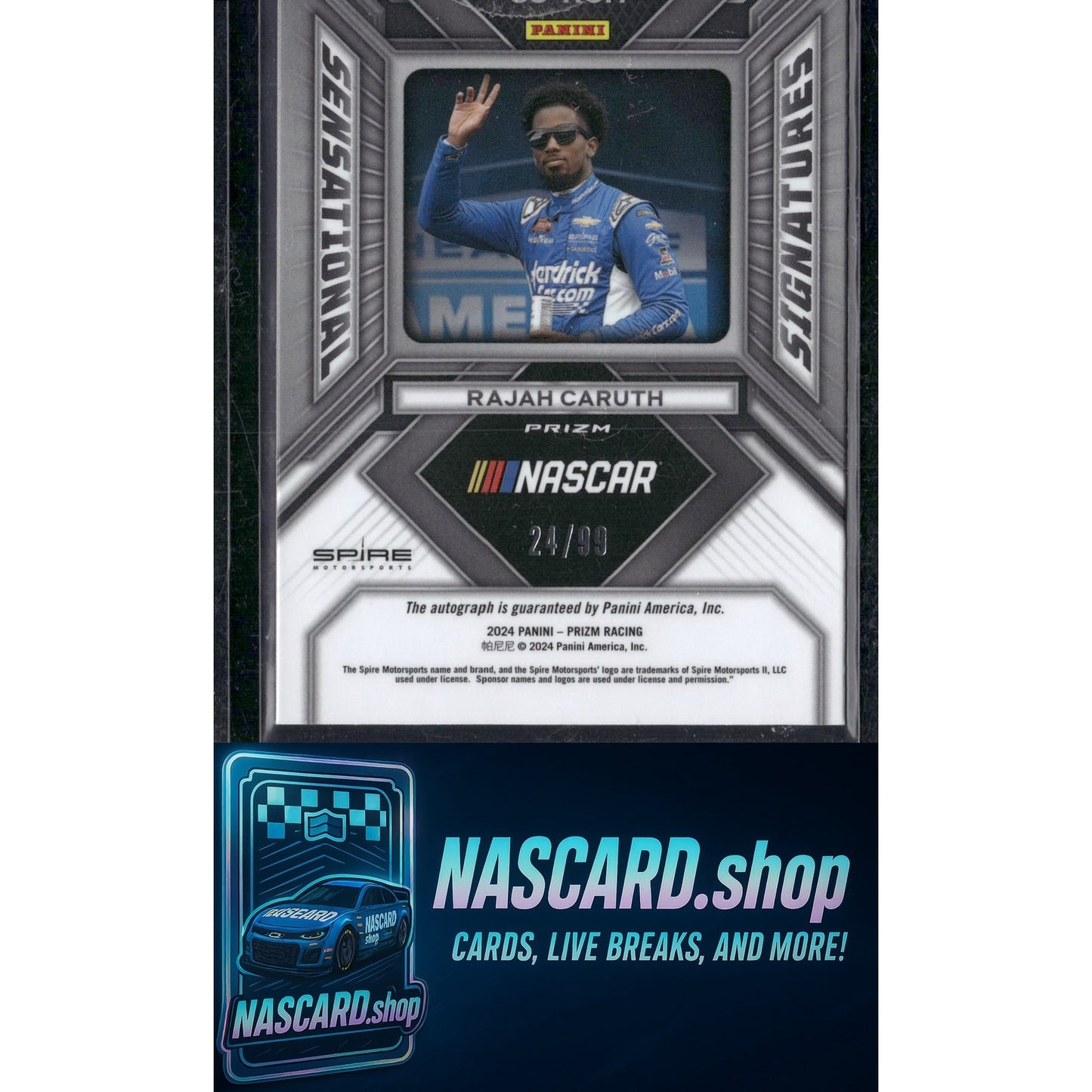2024 Panini Prizm #SS-RCH Rajah Caruth Sensational Signatures Red #/99 - NASCARD.shop