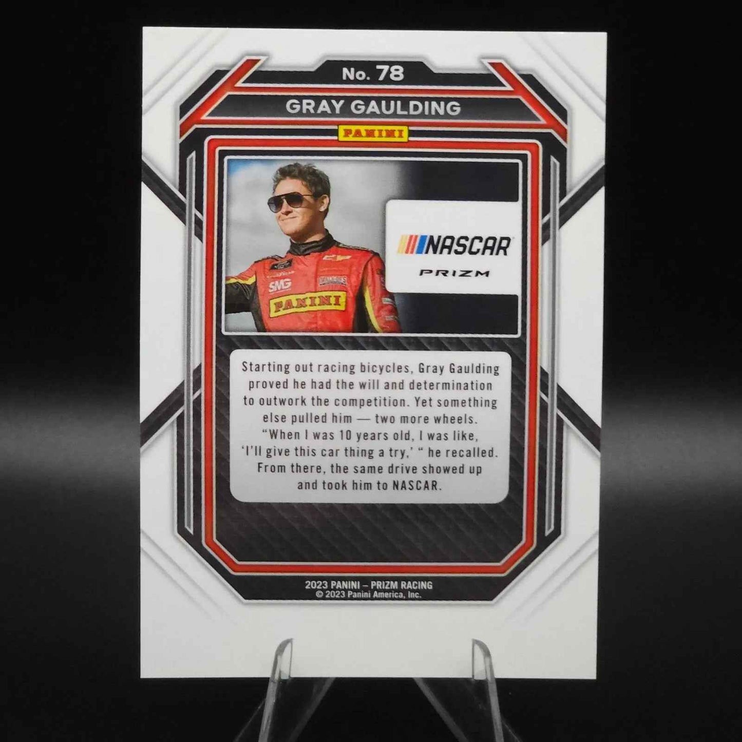 2023 Panini Prizm - Gray Gaulding #78 White Sparkle Prizm - NASCARD.shop