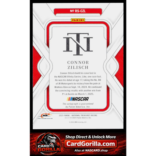 2025 Panini National Treasures #RS-CZL Connor Zilisch Rookie Signatures #/99