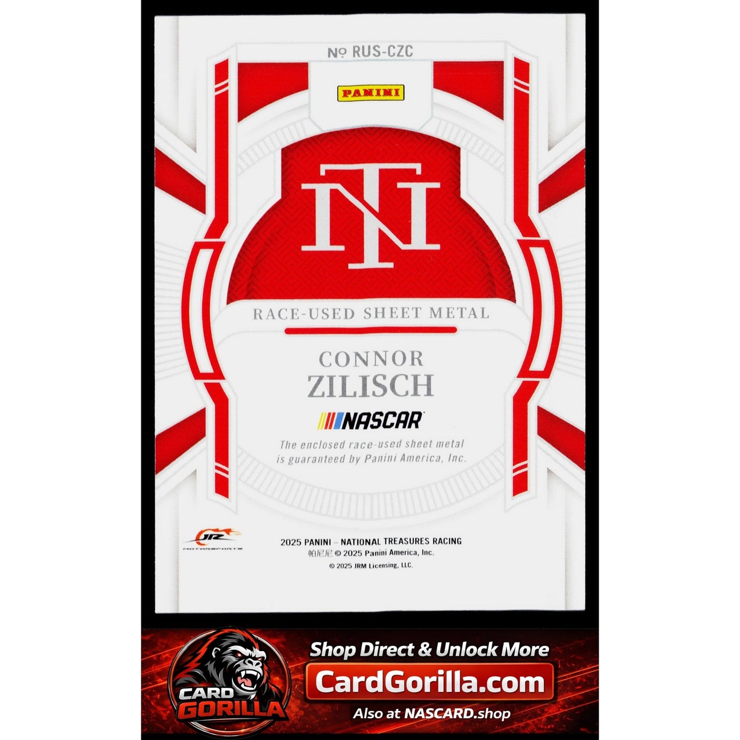 2025 Panini National Treasures Connor Zilisch Race Used Sheet Metal Blue #/75
