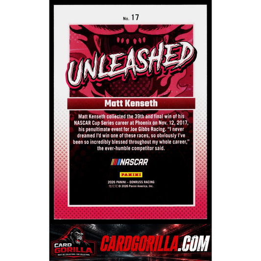 2026 Donruss #17 Matt Kenseth Unleashed Diamond Plate #/199