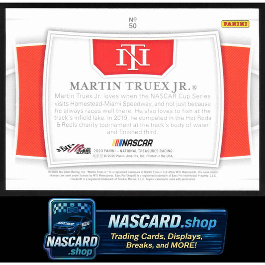 2020 Panini National Treasures #50 Martin Truex Jr. Holo Gold #/10