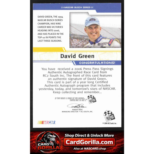 2006 Press Pass #NNO David Green Signings