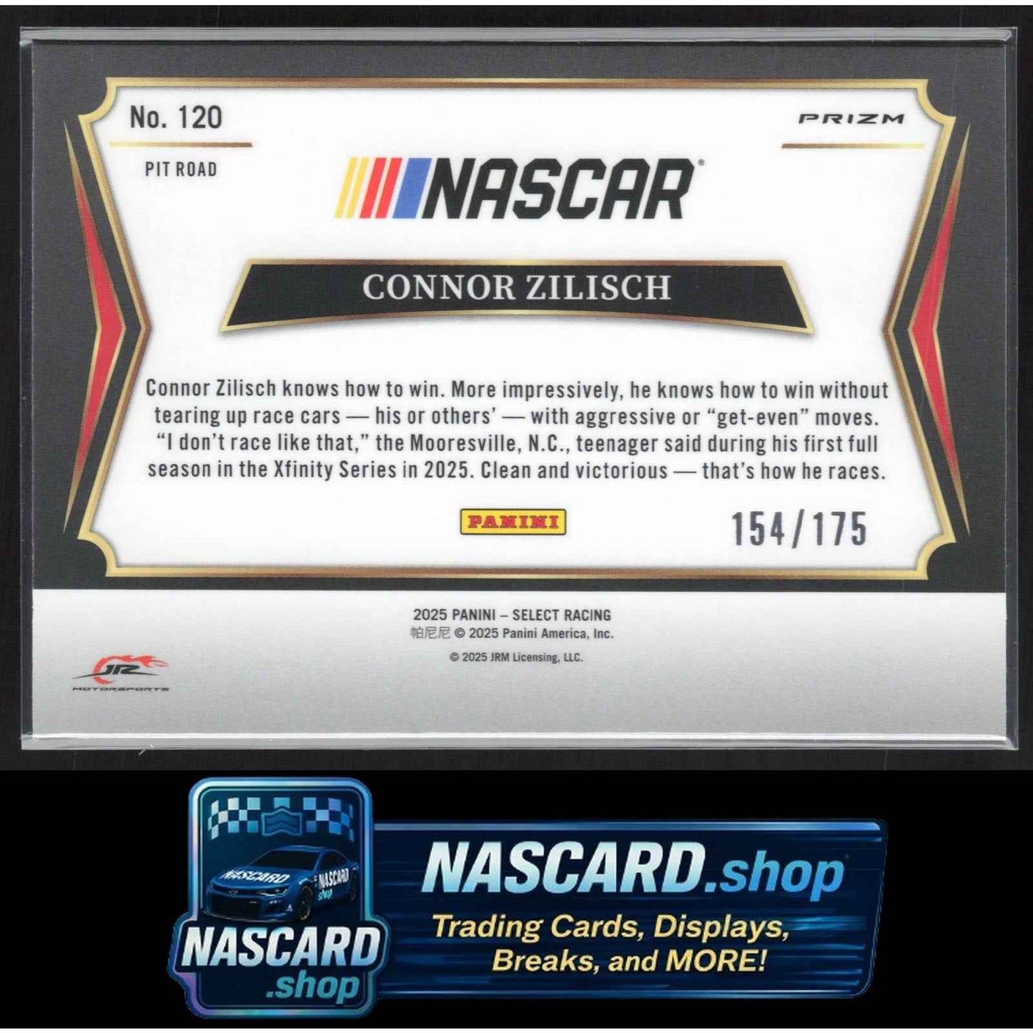 2025 Panini Select #120 Connor Zilisch Blue Prizms #/175 RC