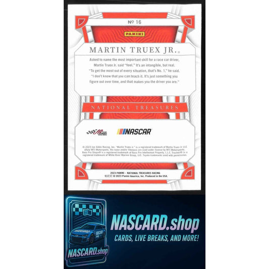 2023 Panini National Treasures #16 Martin Truex Jr. Midnight #/20