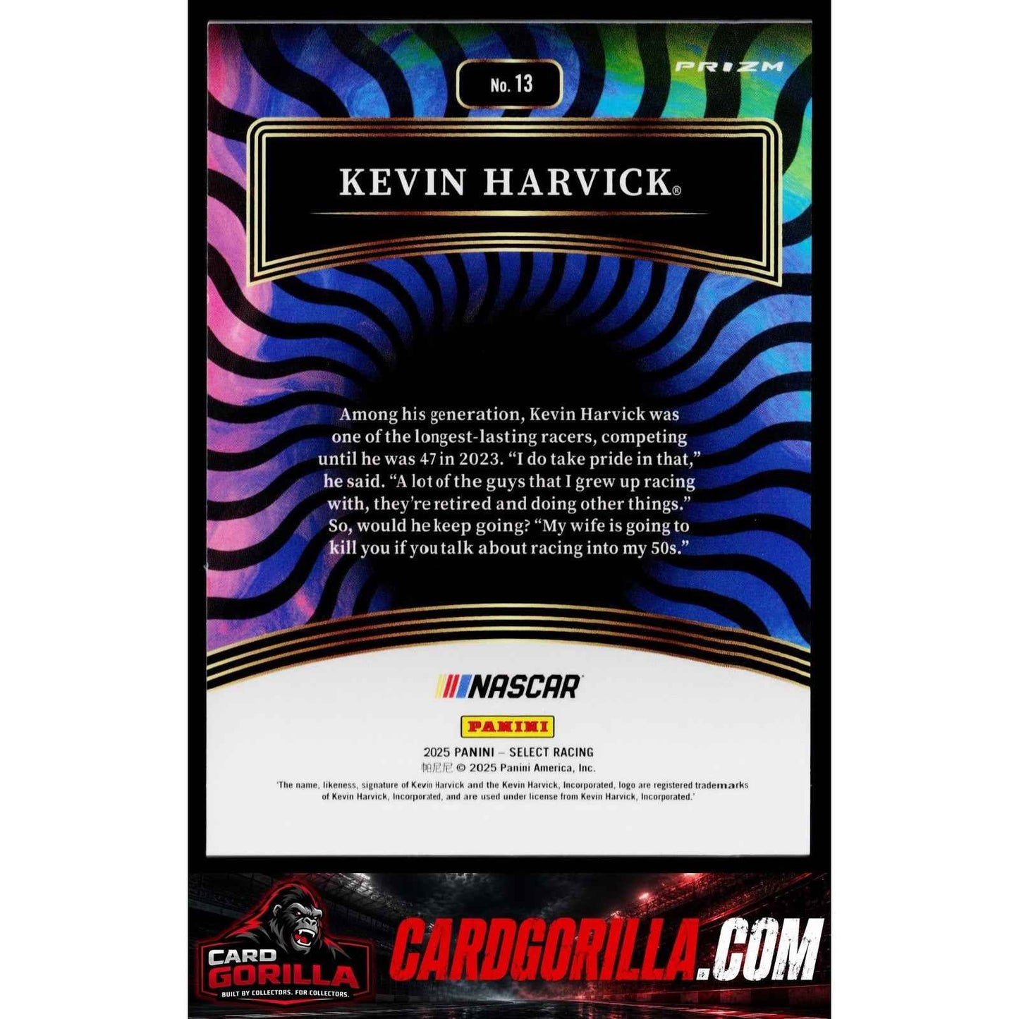 2025 Panini Select #13 Kevin Harvick Color Wheel