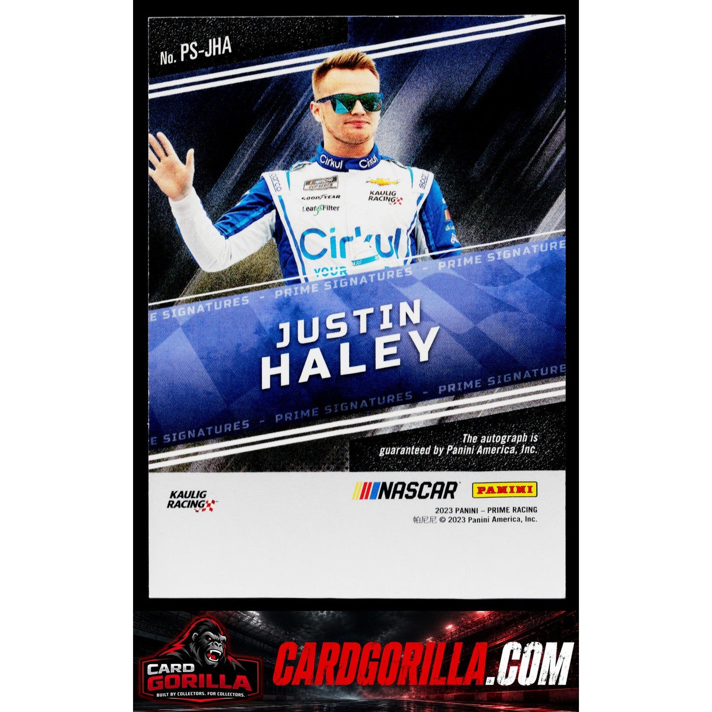 2023 Panini Prime #PS-JHA Justin Haley Prime Signatures #/99