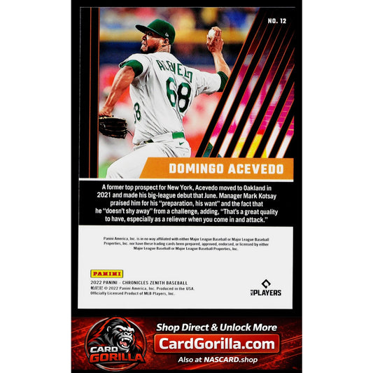 2022 Panini Chronicles #12 Domingo Acevedo Zenith RC