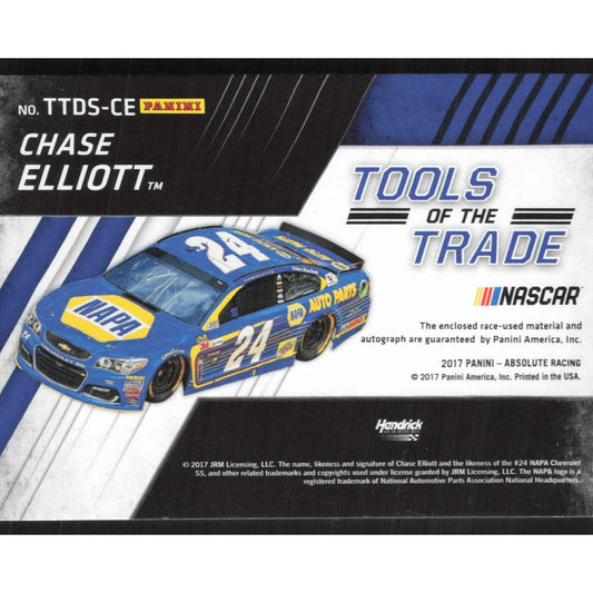 2017 Absolute Chase Elliott Tools of the Trade Duals Signatures Spectrum Red /15