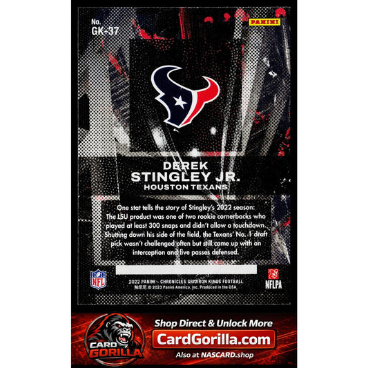 2022 Panini Chronicles #GK-37 Derek Stingley Jr. Gridiron Kings Pink