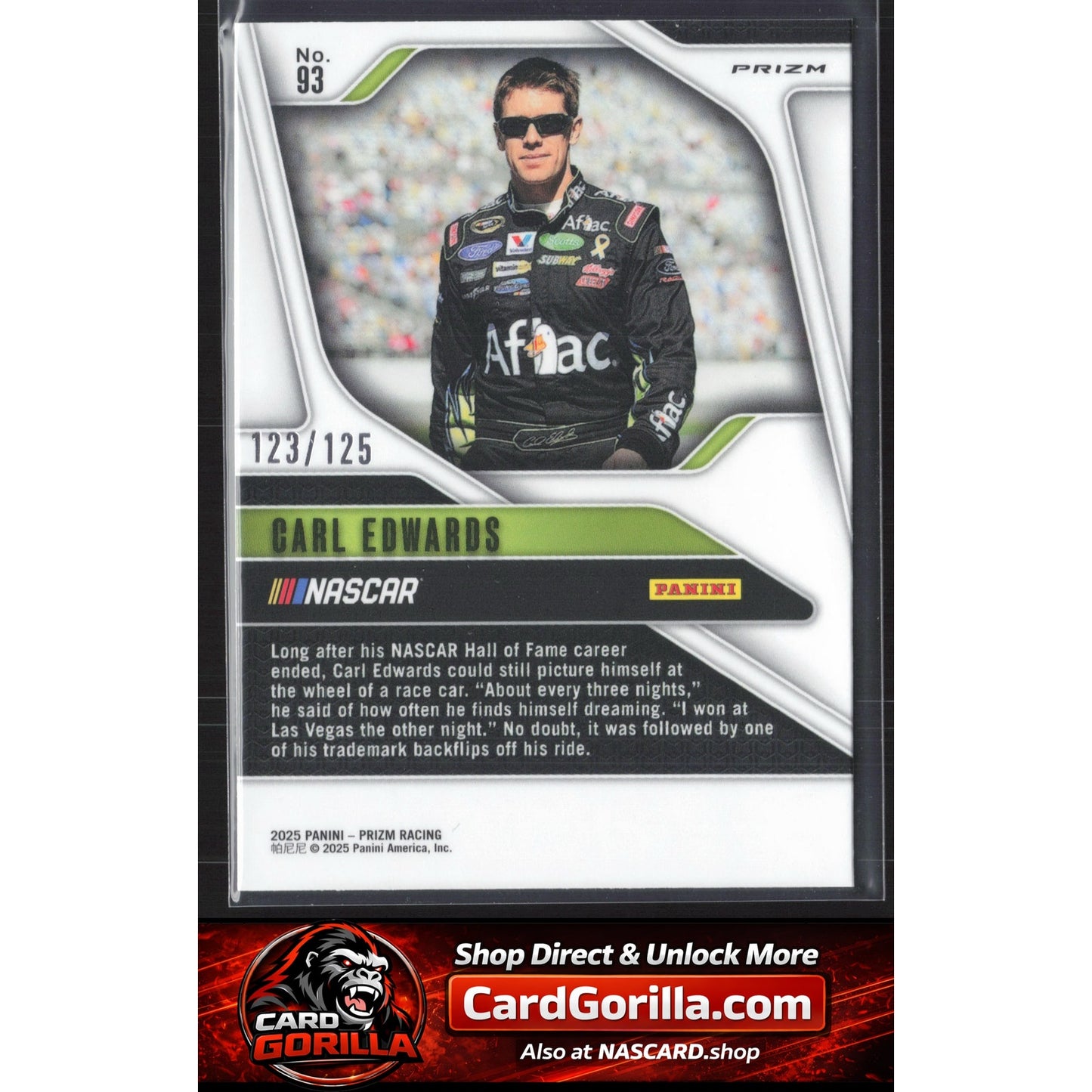 2025 Panini Prizm #93 Carl Edwards Orange Wave #/125