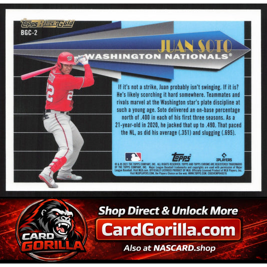 2021 Topps Chrome Update #BGC-2 Juan Soto Topps Black Gold