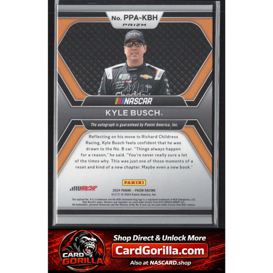 2024 Panini Prizm #PPA-KBH Kyle Busch Patented Penmanship Autographs Blue #/35
